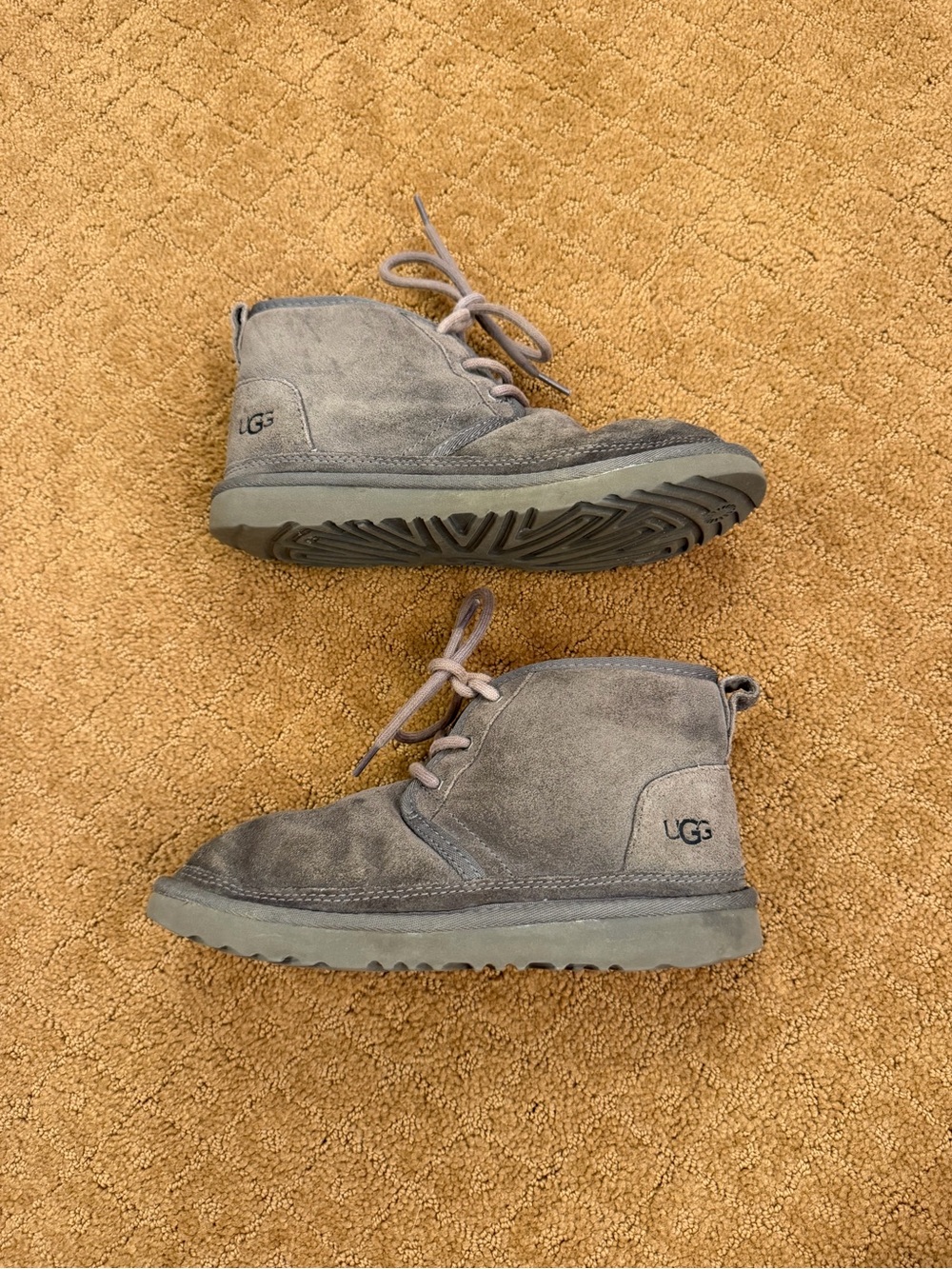 UGG Neumel Women’s Gray Suede Sheepskin Lined Chukka Ankle Boots US 4